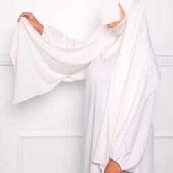HIJAB CAGOULE INTÉGRÉ À ENFILER Hijab cagoule à enfiler pour femme pas cher mon hijab pas cher blanc